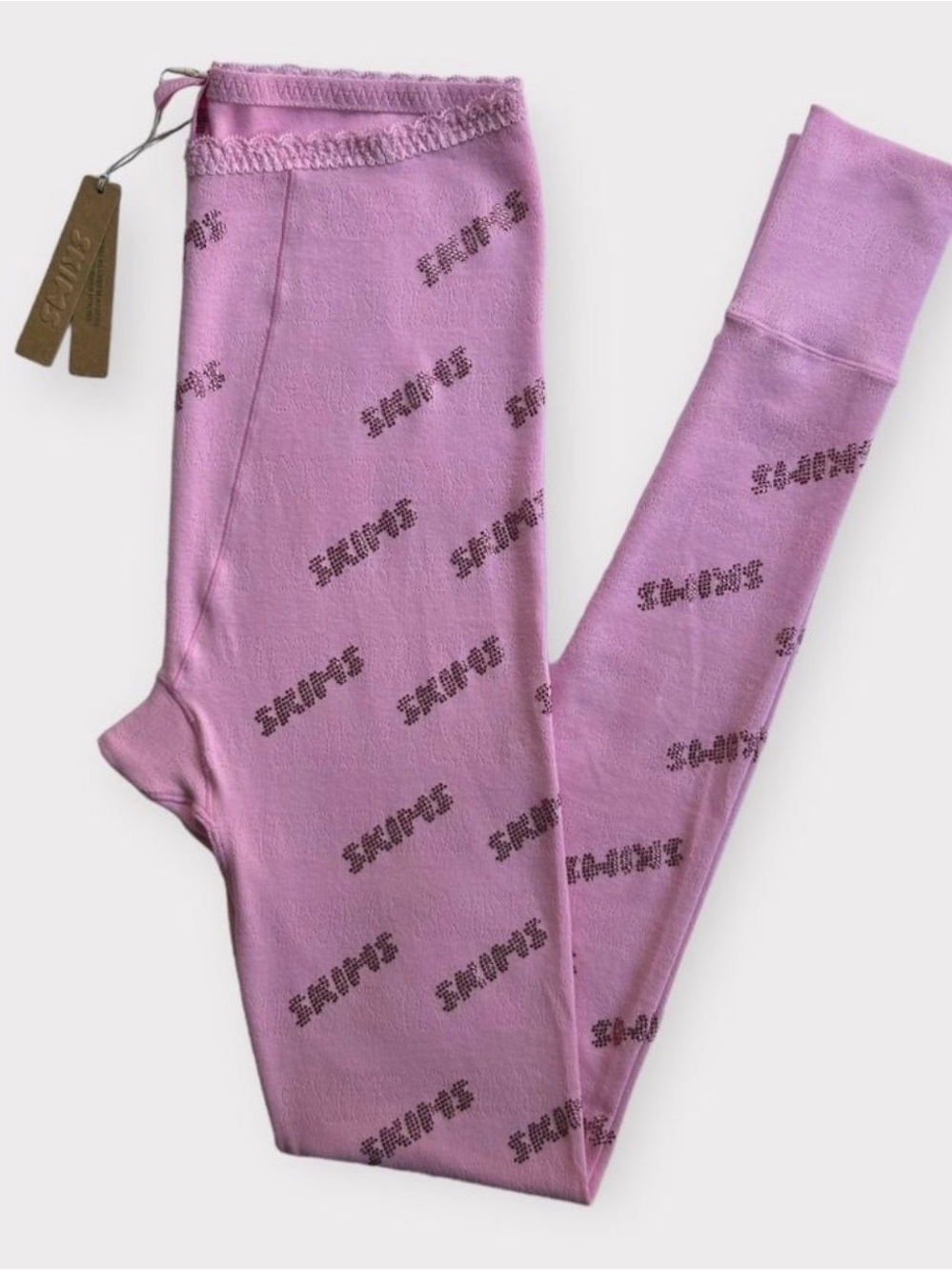 ‼️WOW‼️SKIMS Lavender Logo-Print Ribbed Leggings NWT🩷 - Picture 6 of 11